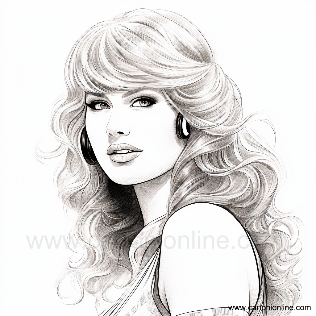 Taylor Swift 05 of Taylor Swift coloring page to print and color