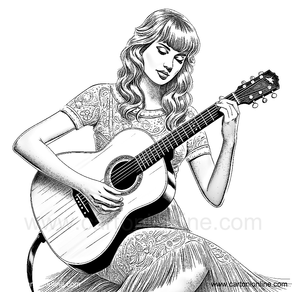 Taylor Swift 08 of Taylor Swift coloring page to print and color