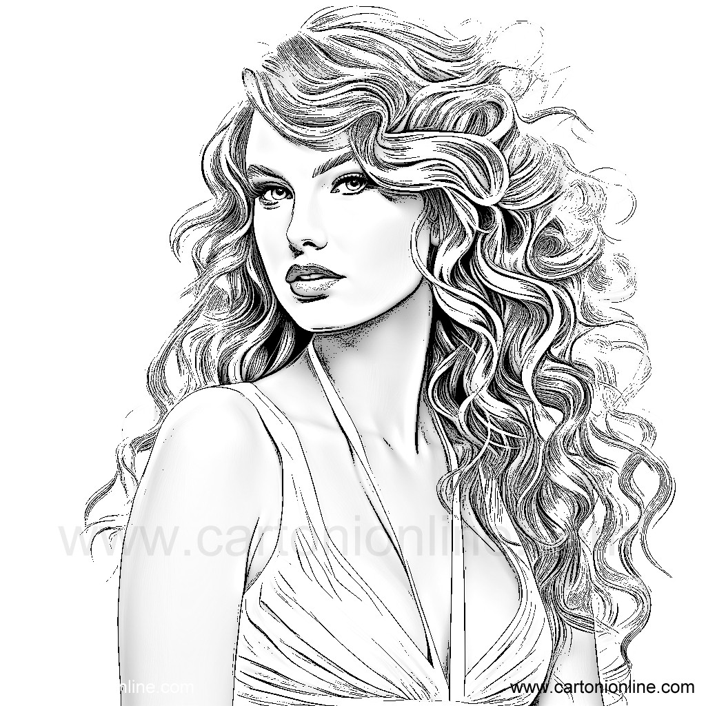 Dibujo 10 de Taylor Swift para imprimir y colorear