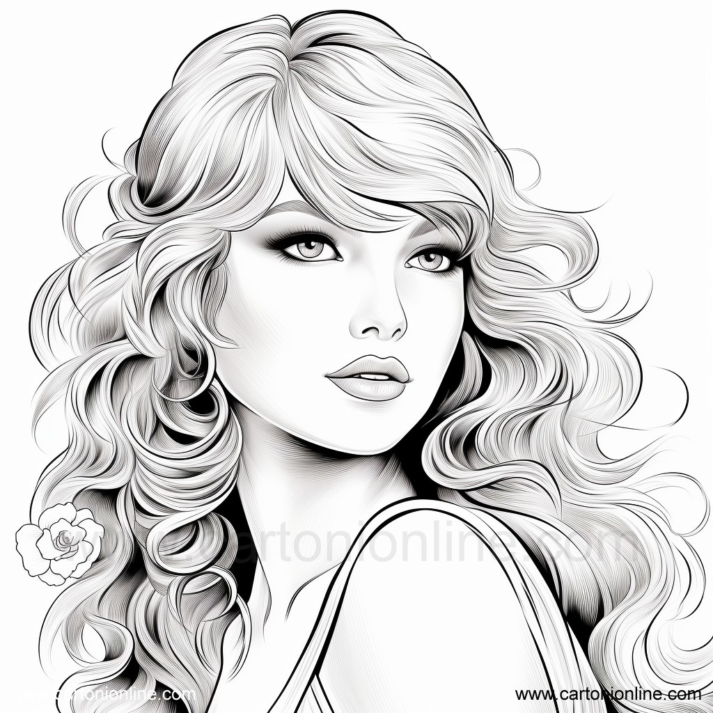 Drawing 17 of Taylor Swift to print and color