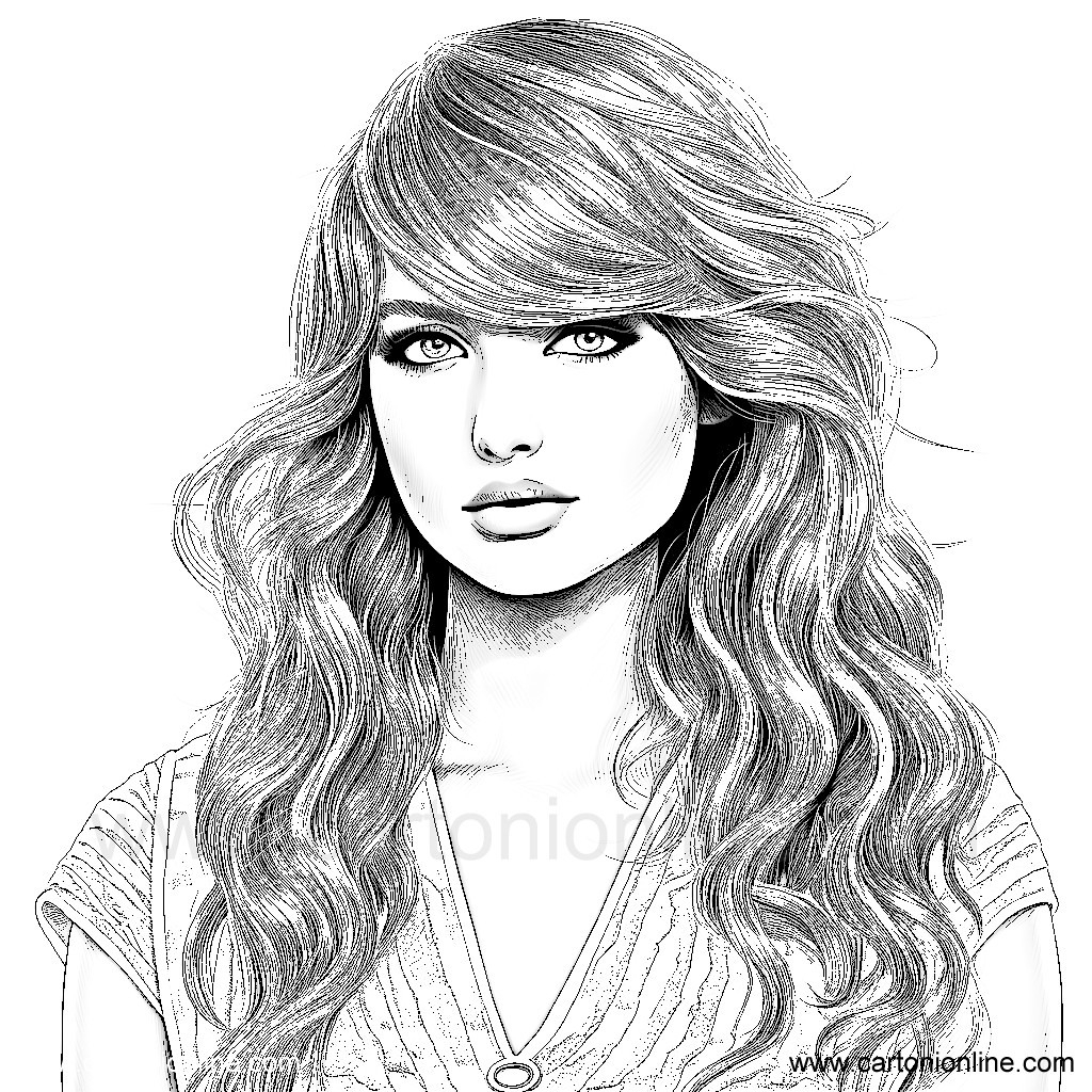Taylor Swift 18 of Taylor Swift coloring page to print and color