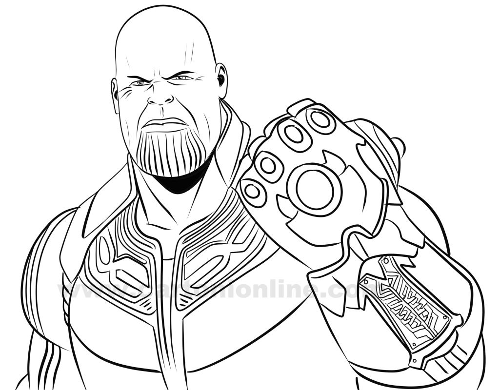 Dibujo de Thanos 02 de Marvel Comics para imprimir y colorear