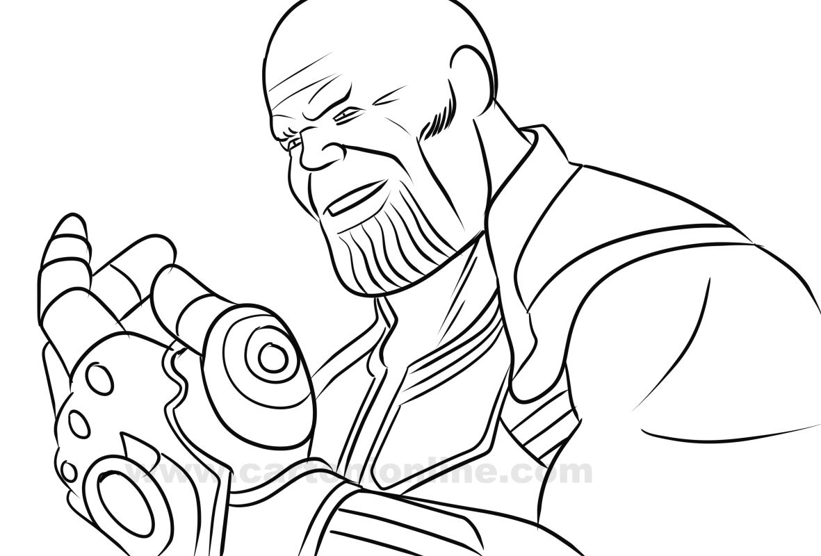 Dibujo de Thanos 03 de Marvel Comics para imprimir y colorear