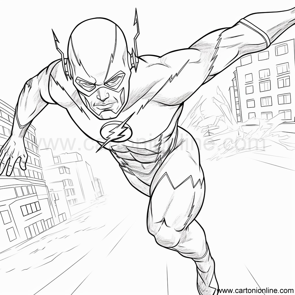Disegno 04 di The Flash da stampare e colorare
