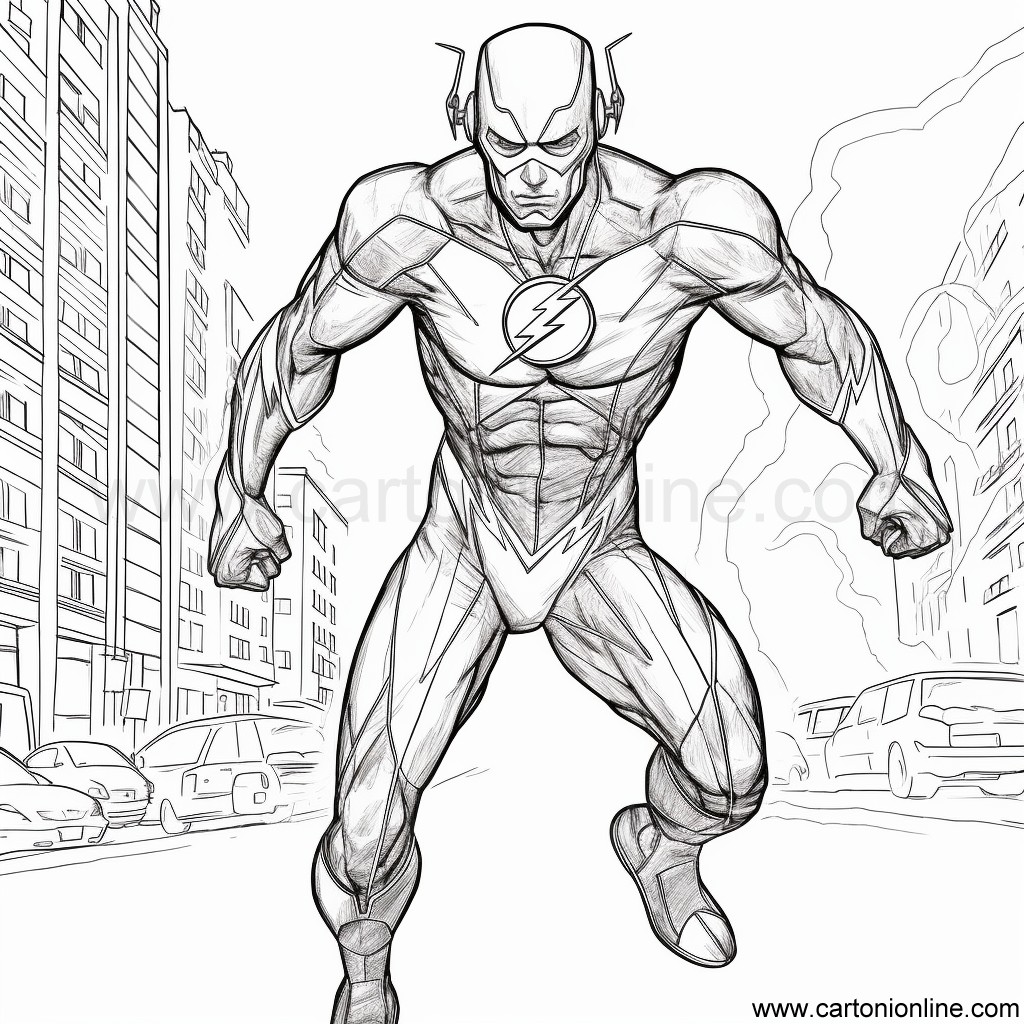 Disegno The Flash 08 di The Flash da stampare e colorare
