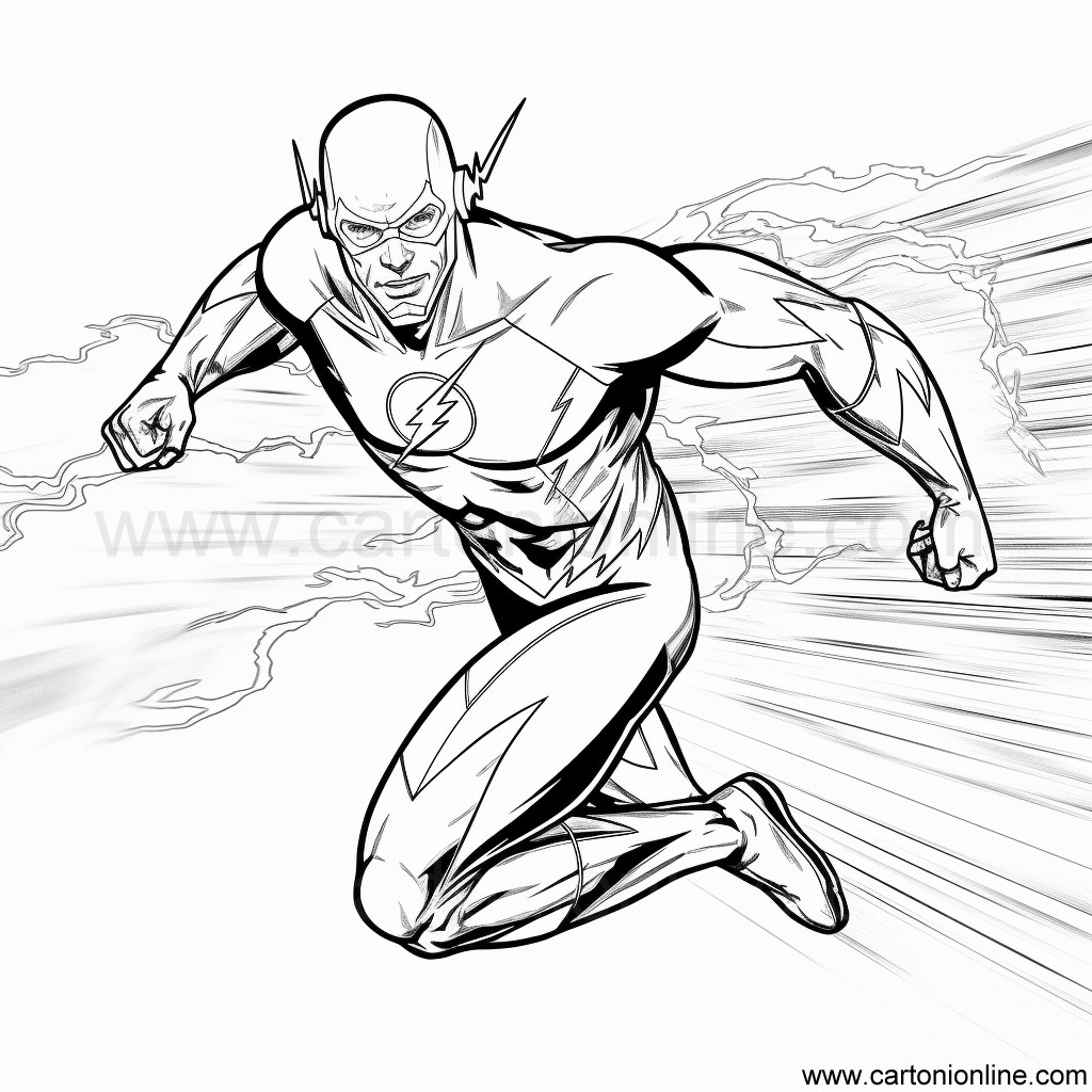 Disegno 09 di The Flash da stampare e colorare