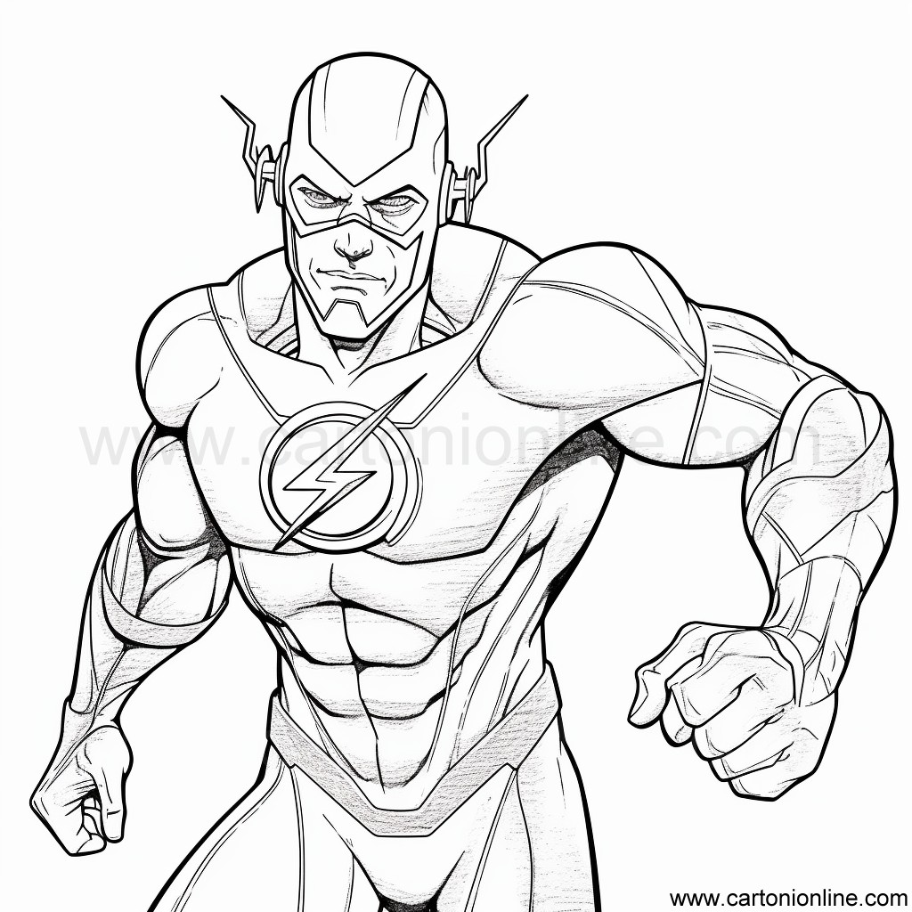 Desenho 14 de The Flash para imprimir e colorir