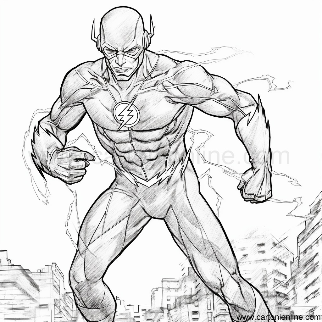 Dibujo 35 de The Flash para imprimir y colorear