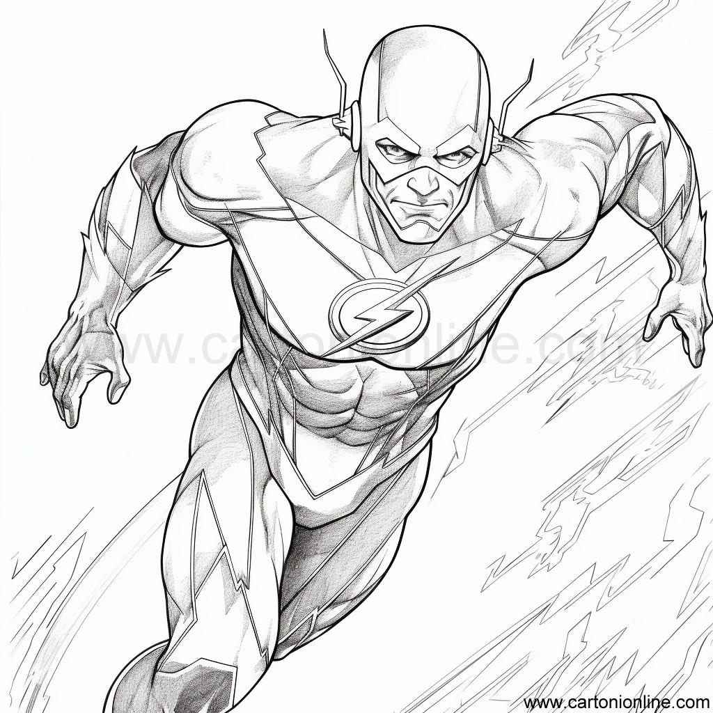 The Flash 40 tekening van The Flash om af te drukken en te kleuren