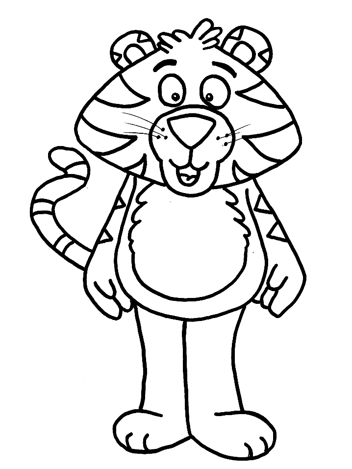 Drawing 3 of tigers to print and color