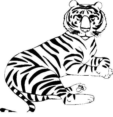 Dibujo 13 de tigres para imprimir y colorear