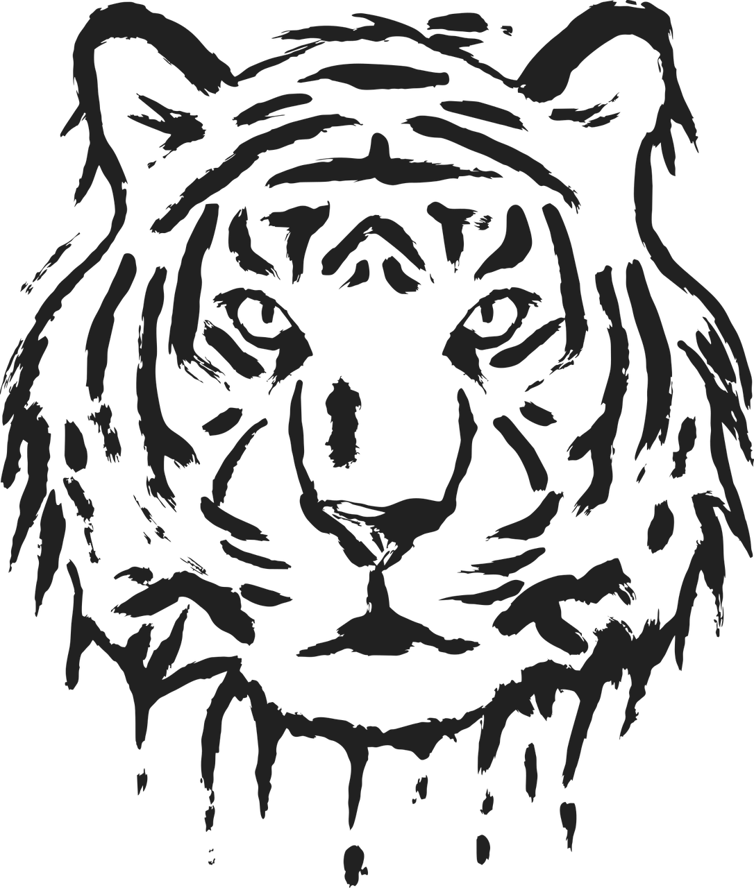 Coloring page of a tiger