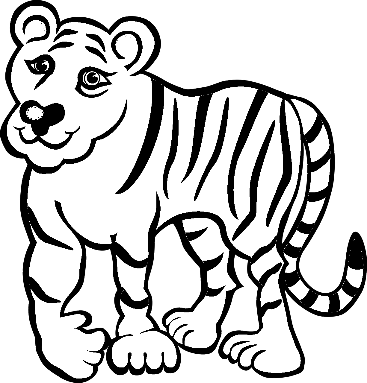 Pagina de colorat a unui tigru