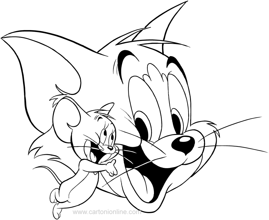 Disegno di Tom e Jerry da stampare e colorare