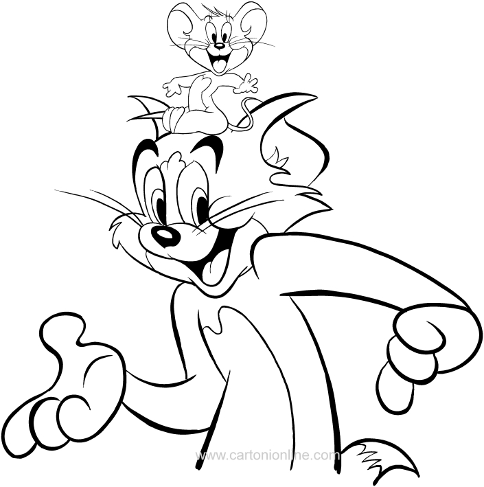 Tom och Jerry målarbok för tryckning och färg