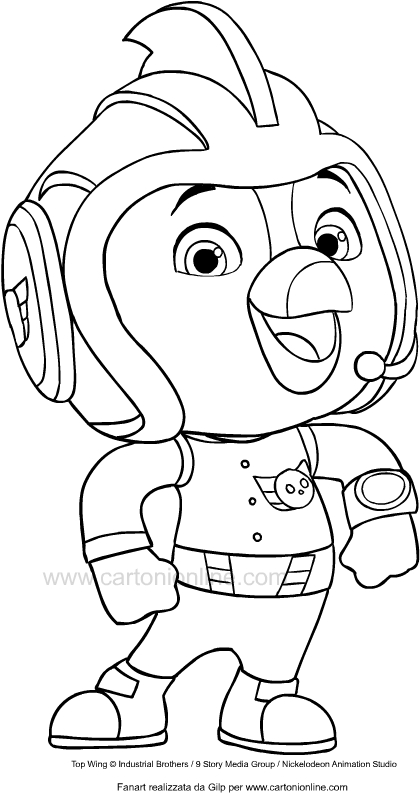 Top Wing Brody coloring page to print and color