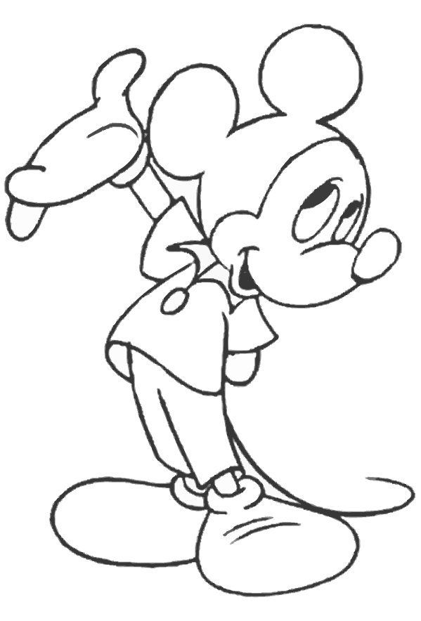 Mickey-Mouse-Zeichnung 18 zum Ausdrucken und Ausmalen
