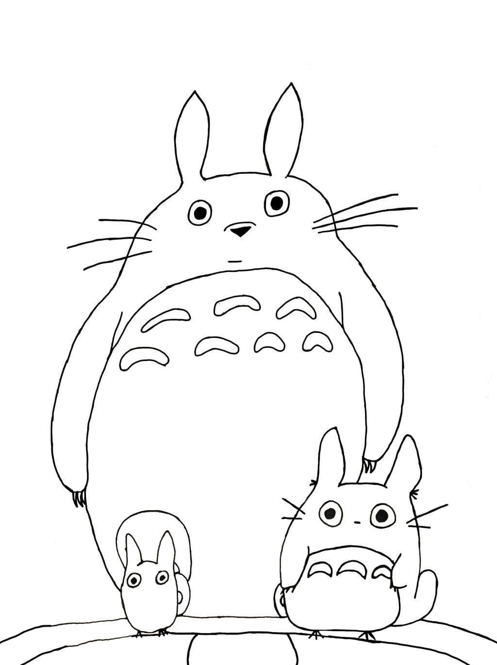 Coloriage de Totoro 01 de Mon voisin Totoro  imprimer et colorier