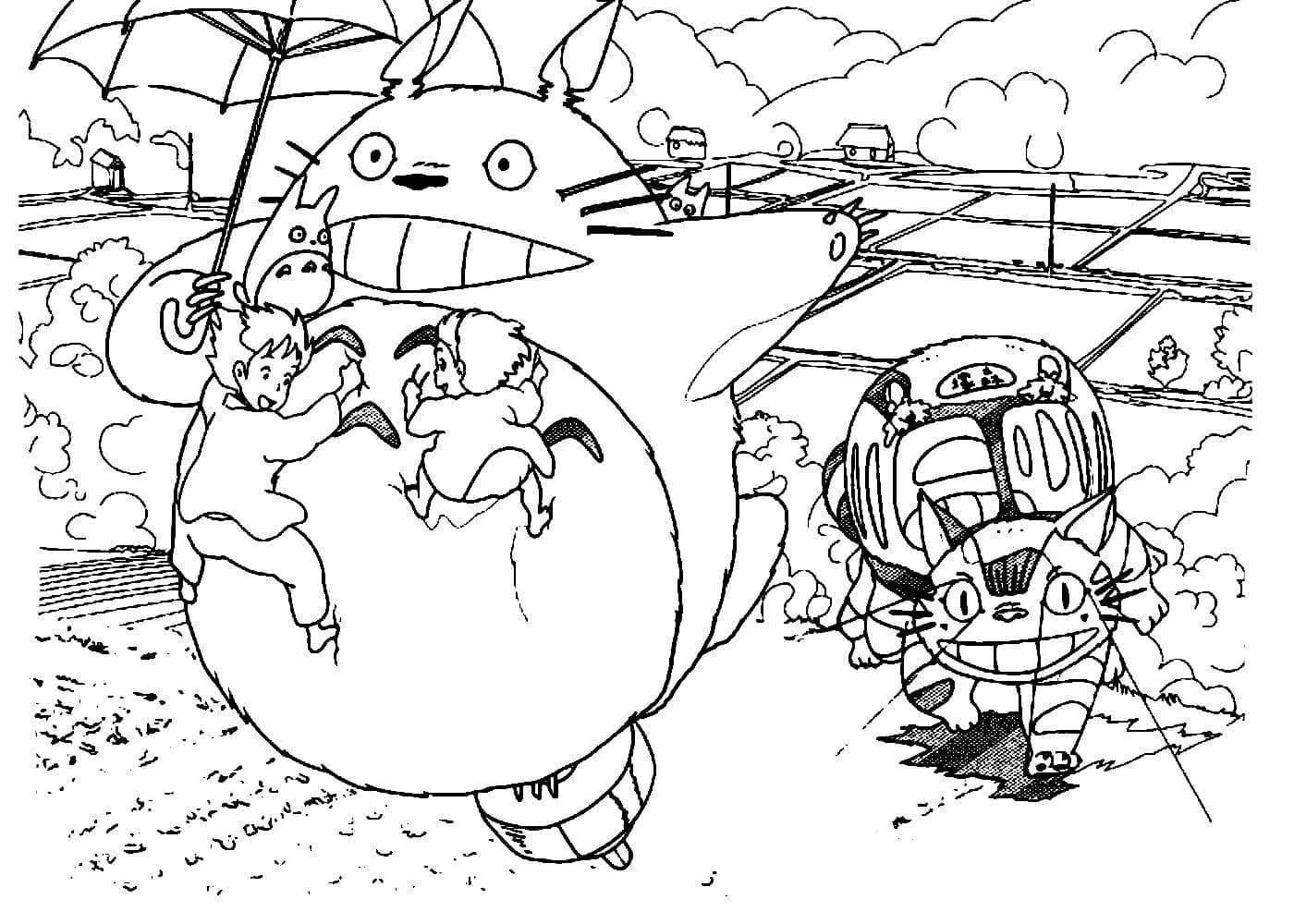 Kolorowanki Totoro 16 Mj sasiad Totoro do wydrukowania i pokolorowania