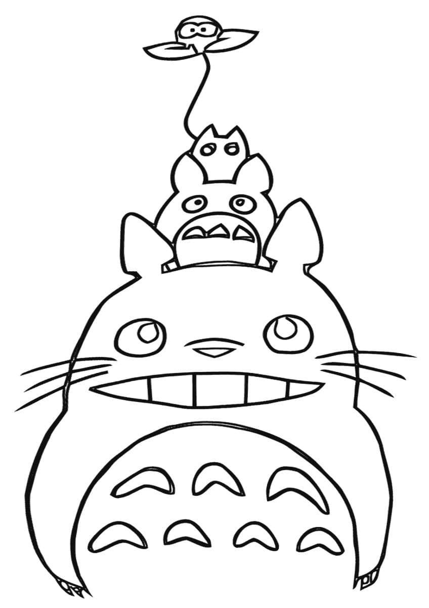 Coloriage de Totoro 18 de Mon voisin Totoro  imprimer et colorier