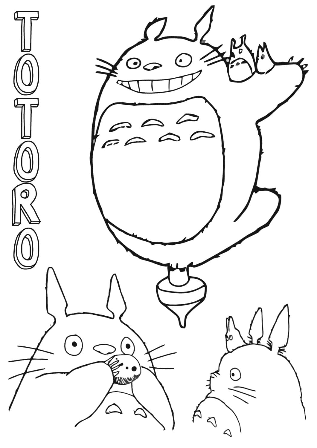Totoro 23 van My Neighbor Totoro om af te drukken en te kleuren