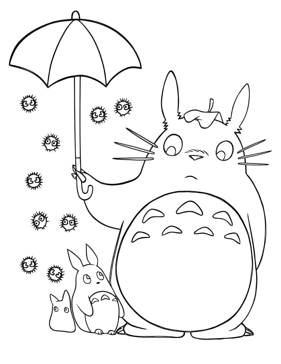 Coloriage de Totoro 28 de Mon voisin Totoro  imprimer et colorier