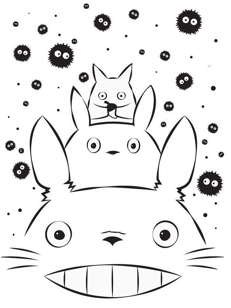 Coloriage de Totoro 32 de Mon voisin Totoro  imprimer et colorier