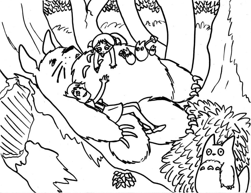 Coloriage de Totoro 33 de Mon voisin Totoro  imprimer et colorier