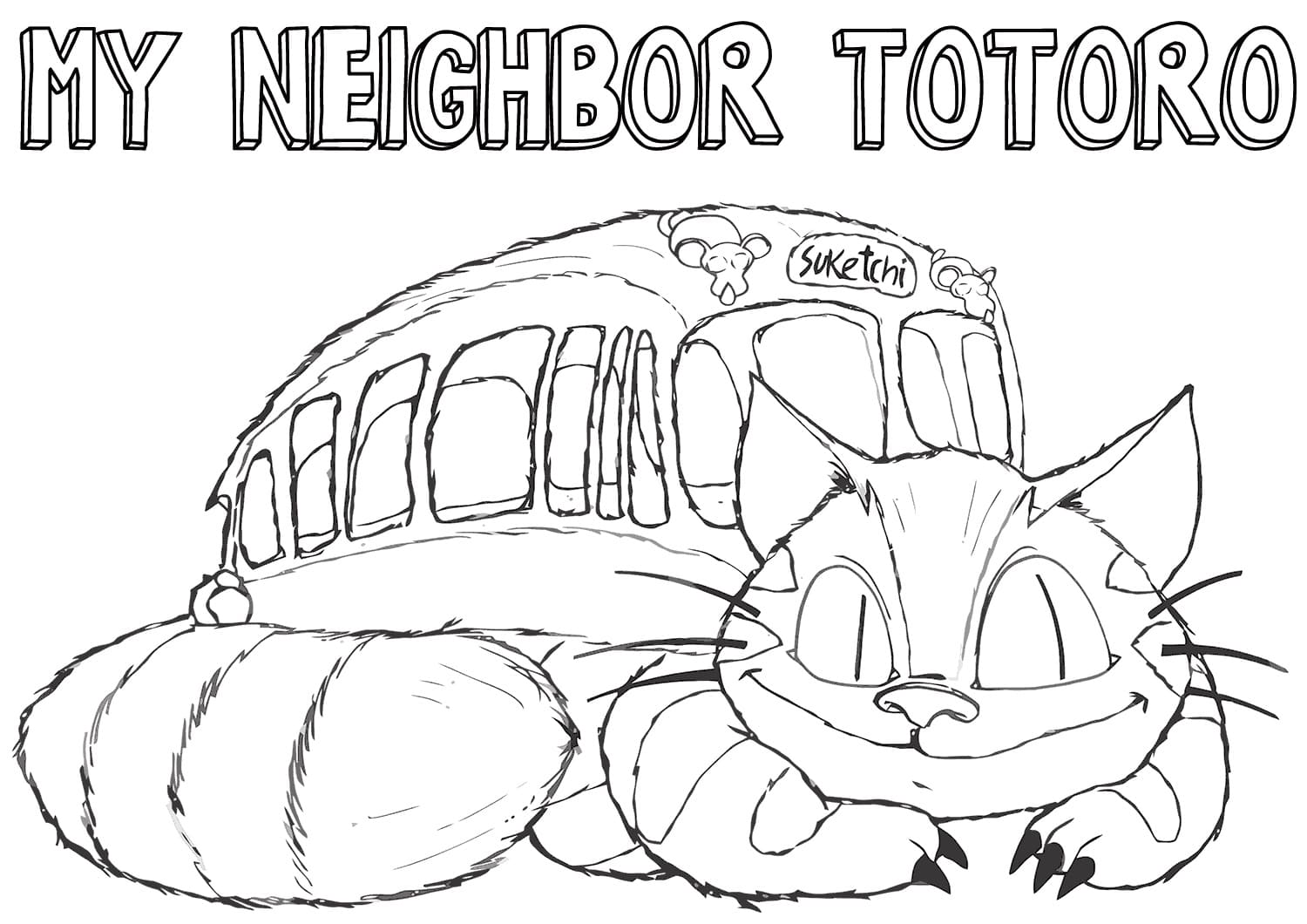 Totoro 37 van My Neighbor Totoro om af te drukken en te kleuren