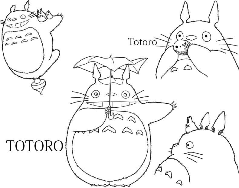 Coloriage de Totoro 39 de Mon voisin Totoro  imprimer et colorier