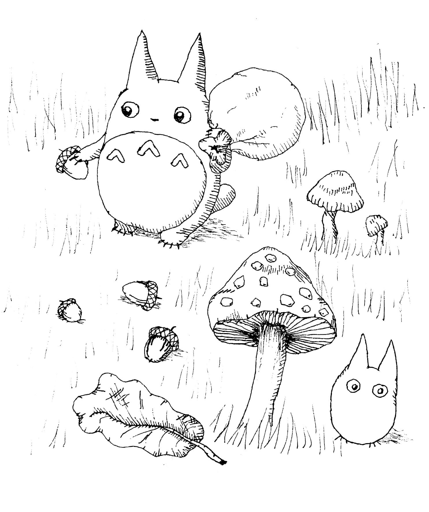 Coloriage de Totoro 41 de Mon voisin Totoro  imprimer et colorier