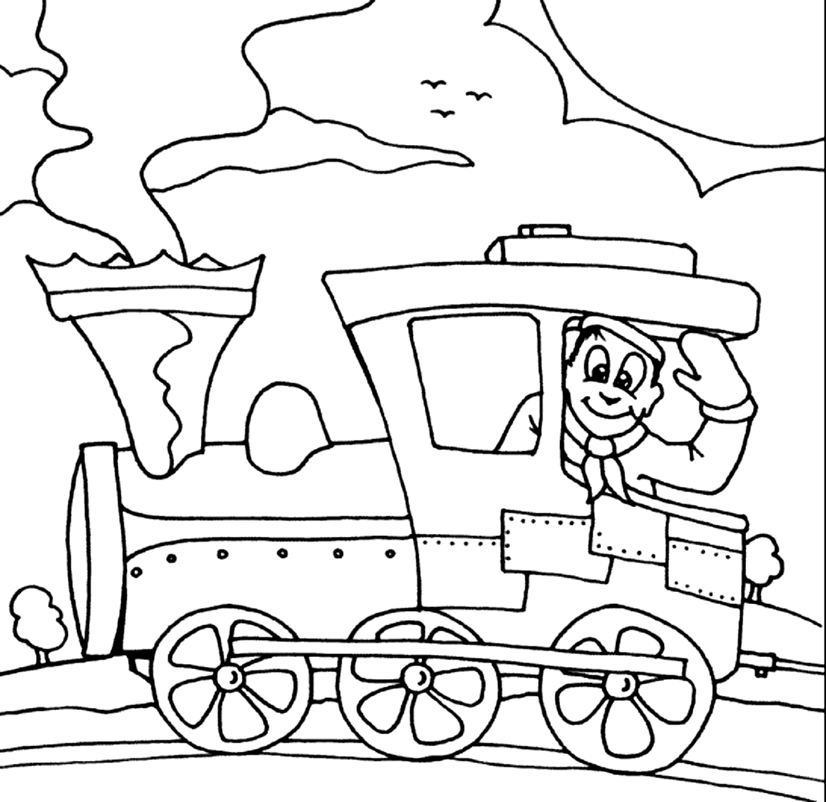 Dibujo 17 de trenes para imprimir y colorear