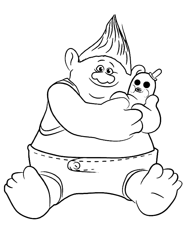 Drawing 2 from Trolls coloring page to print and coloring