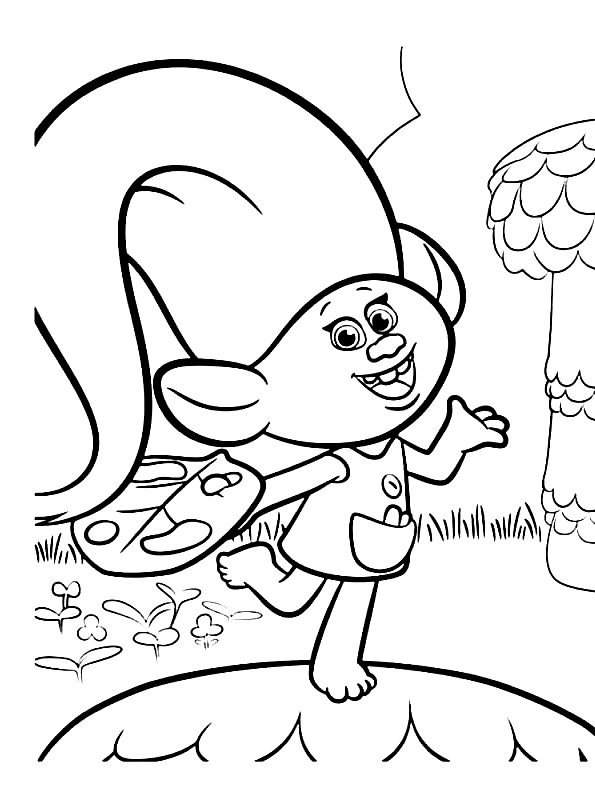 Drawing 6 from Trolls coloring page to print and coloring
