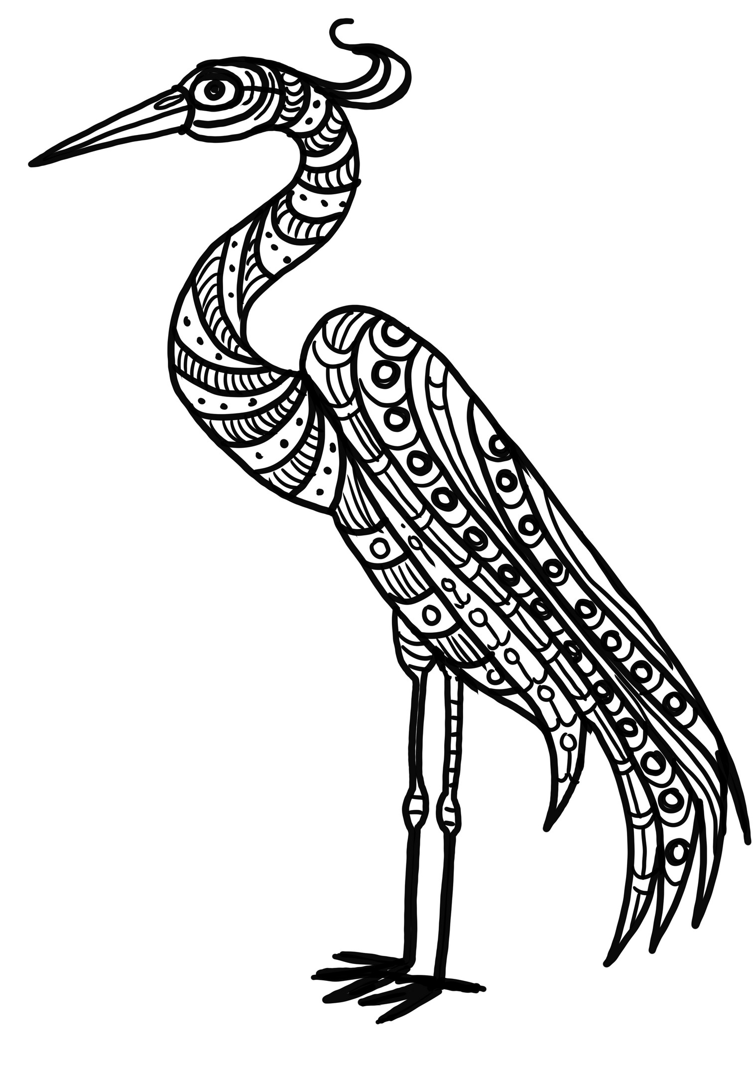 heron mandala coloring page to print and coloring