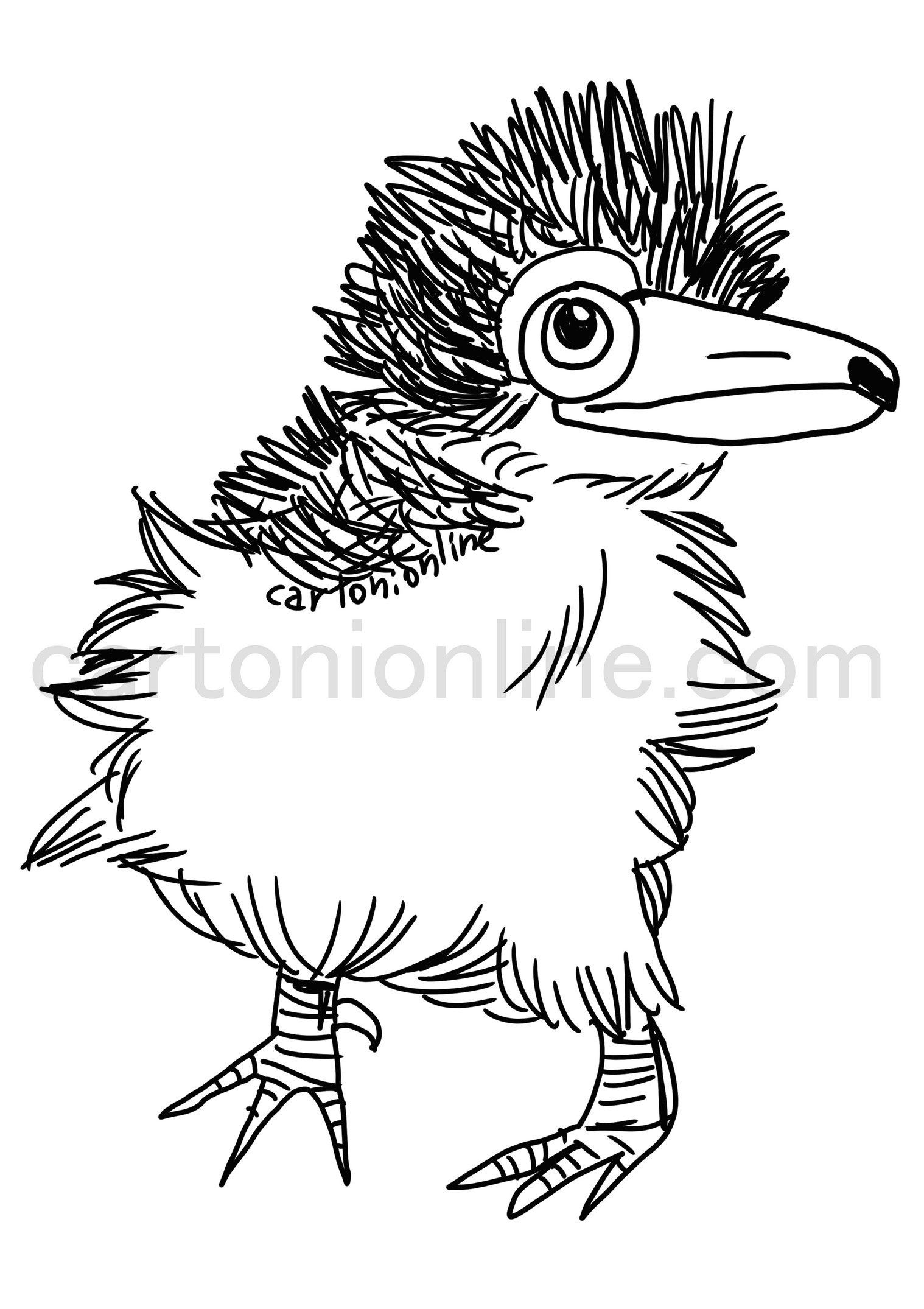 heron chick coloring page