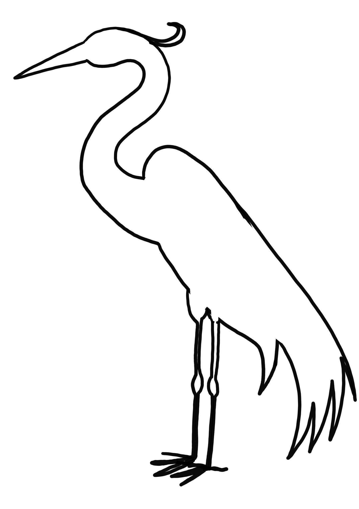 heron silhouette coloring page
