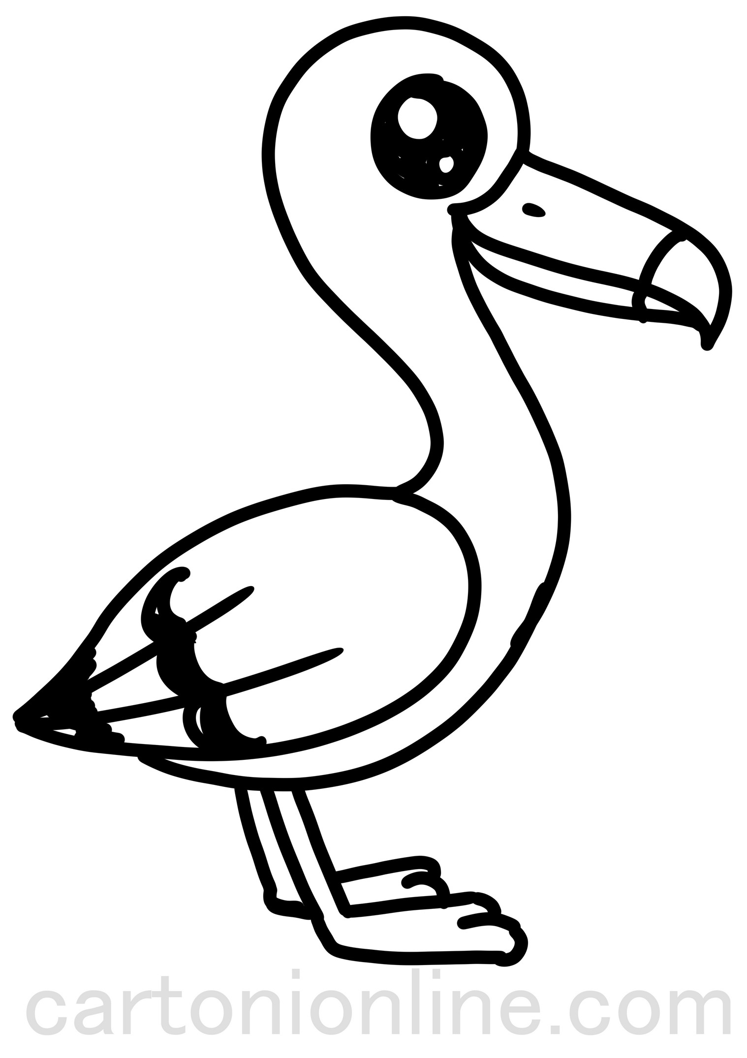 Kawaii albatross coloring page for kids