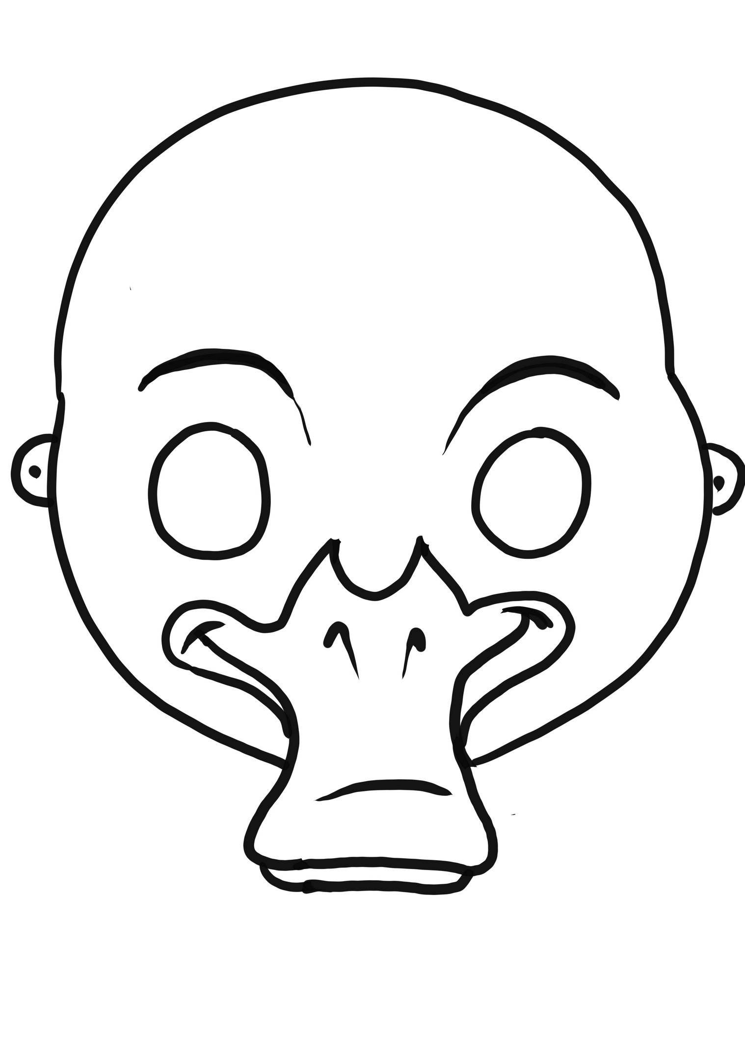 Duck mask coloring page