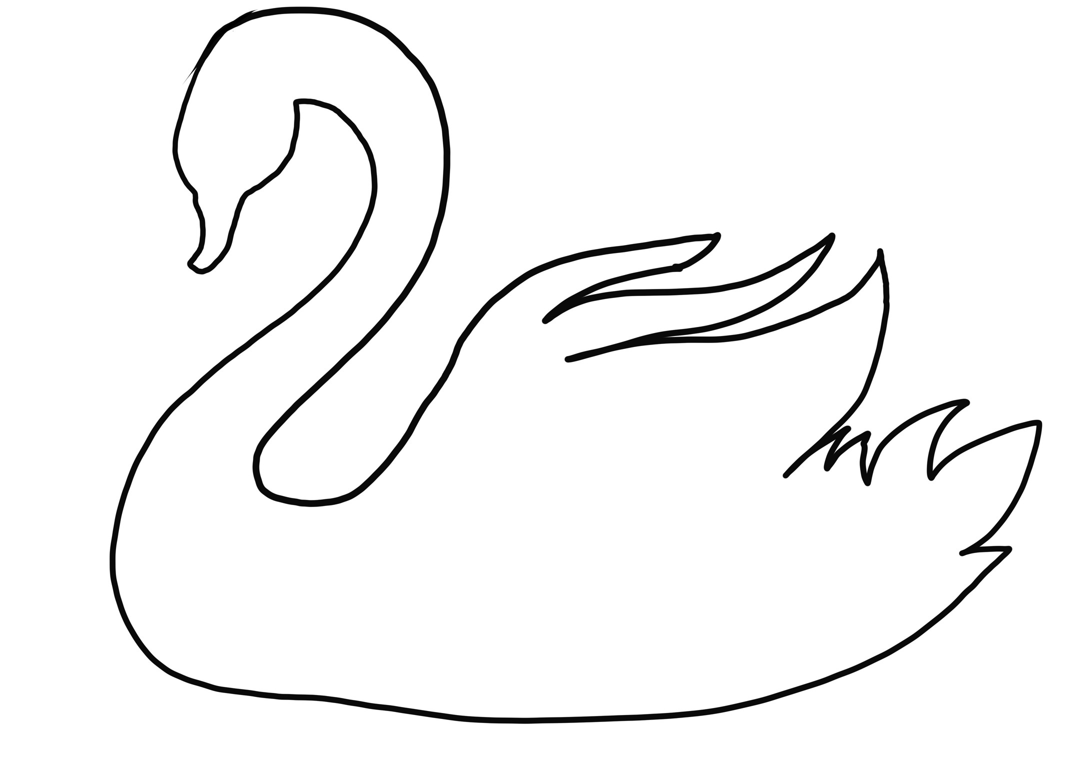 Dibujo de cisne realista para colorear