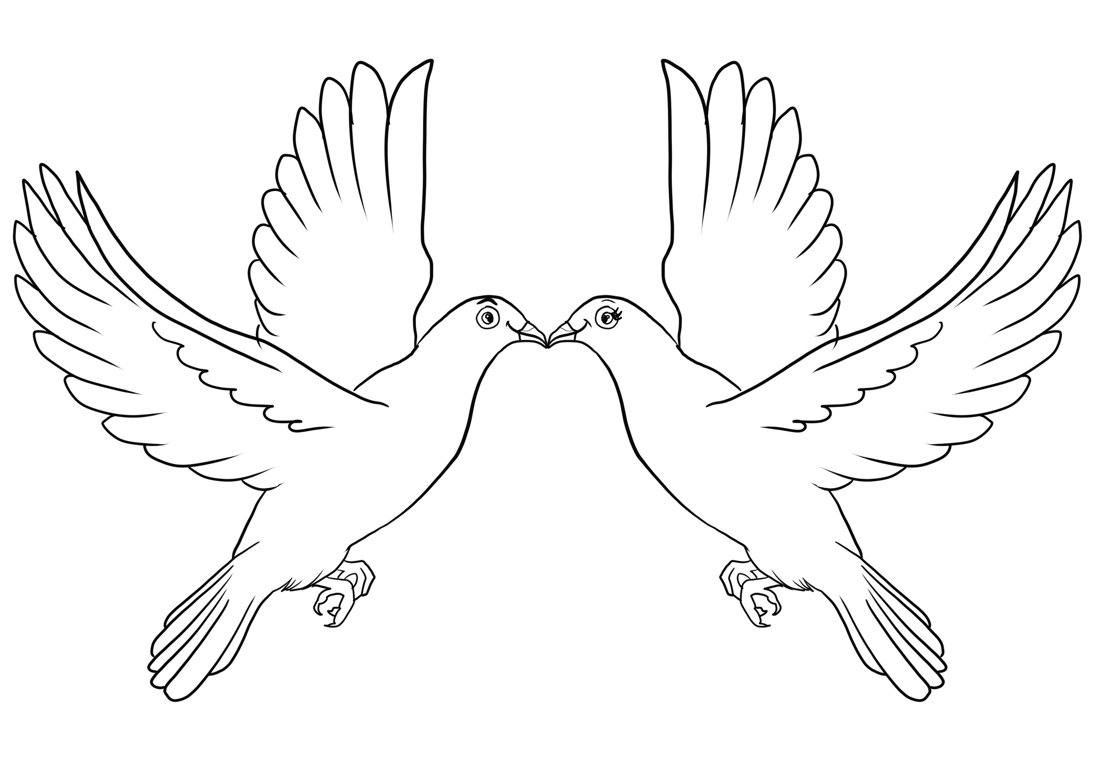 Realistic Dove coloring page