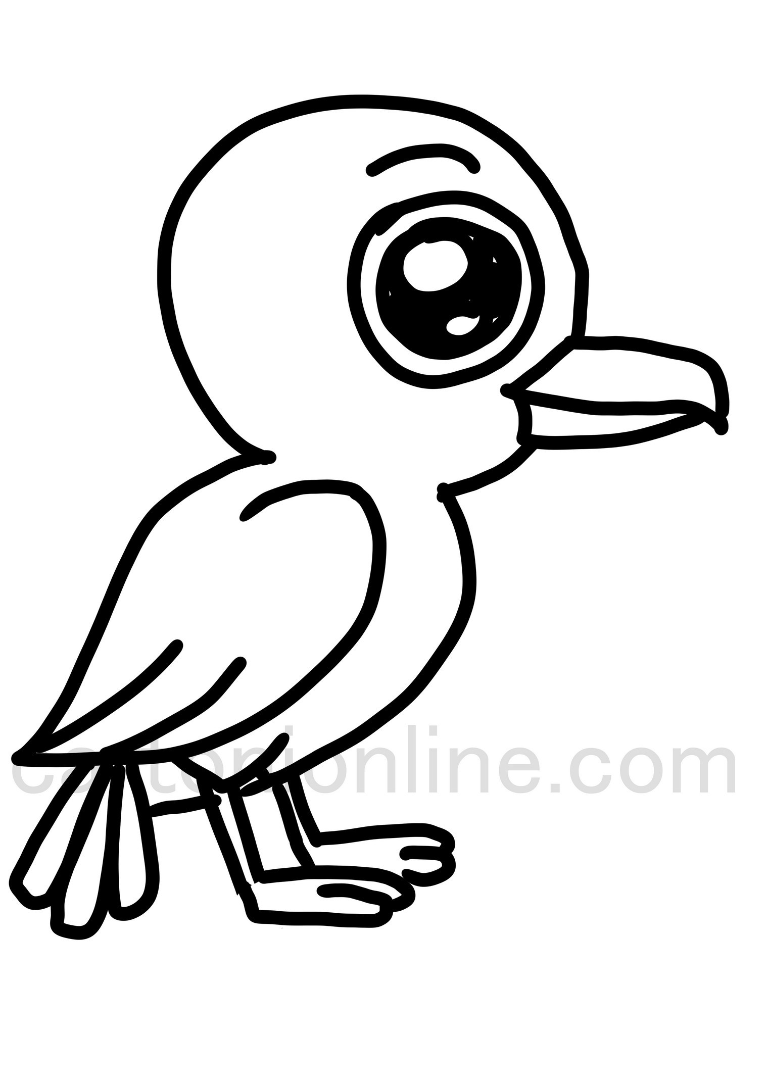 Disegno di corvo realistico da colorare