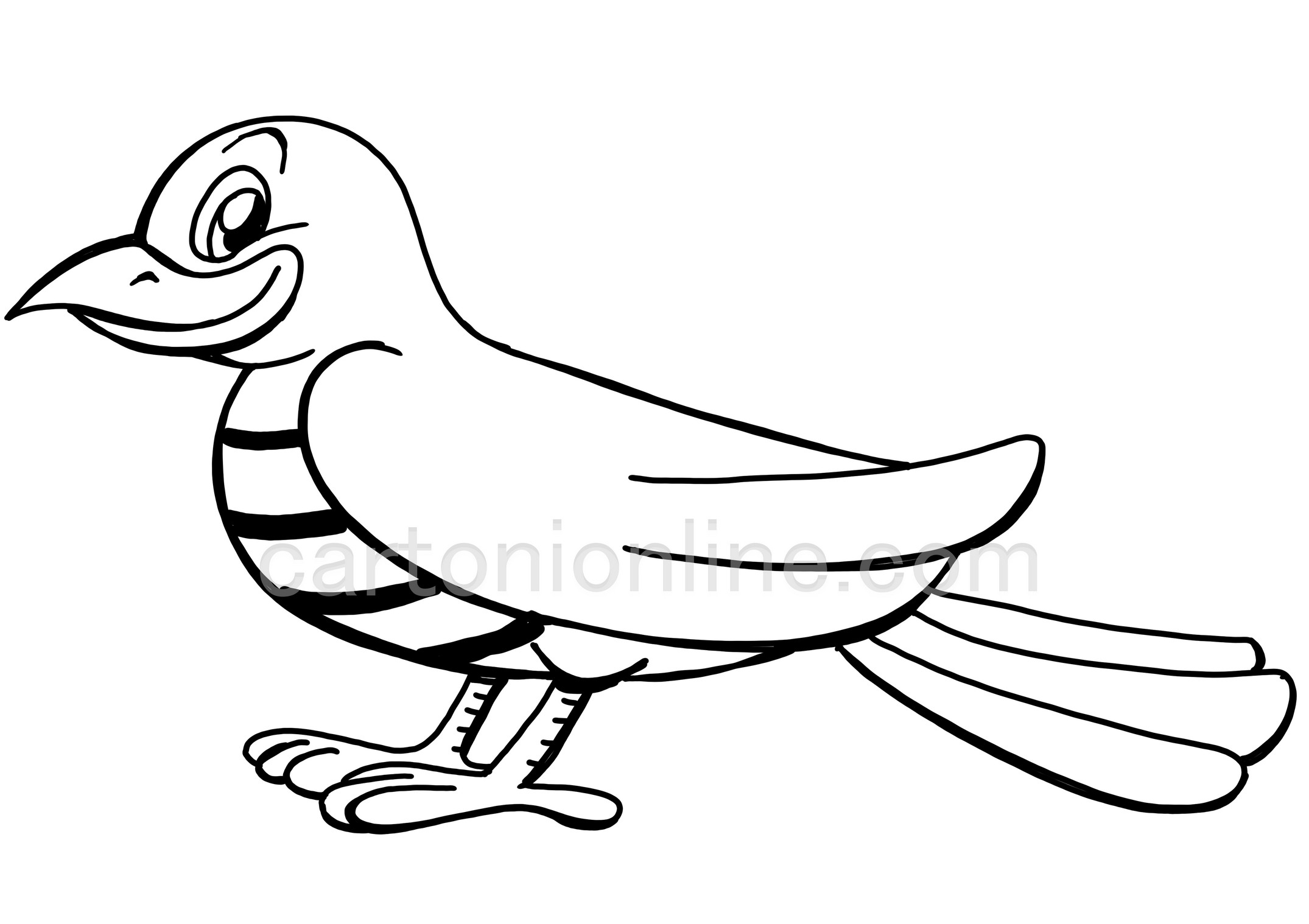 卡通风格的布谷鸟着色页