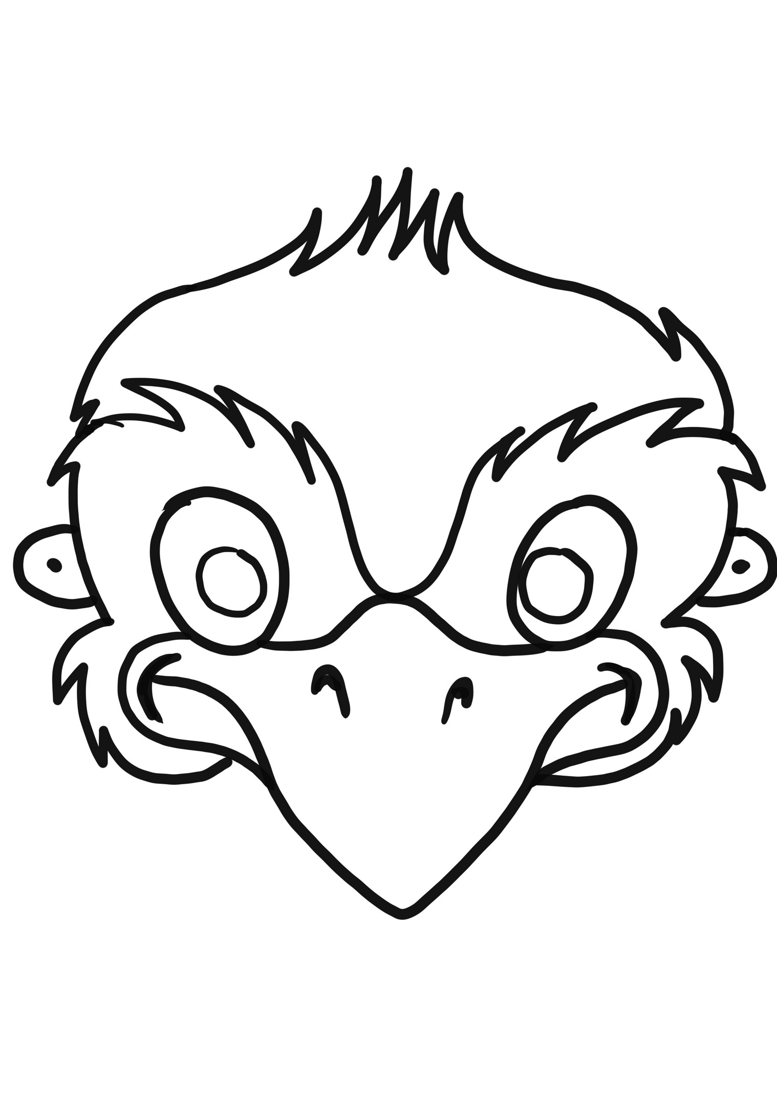 Em Mask coloring page to cut out