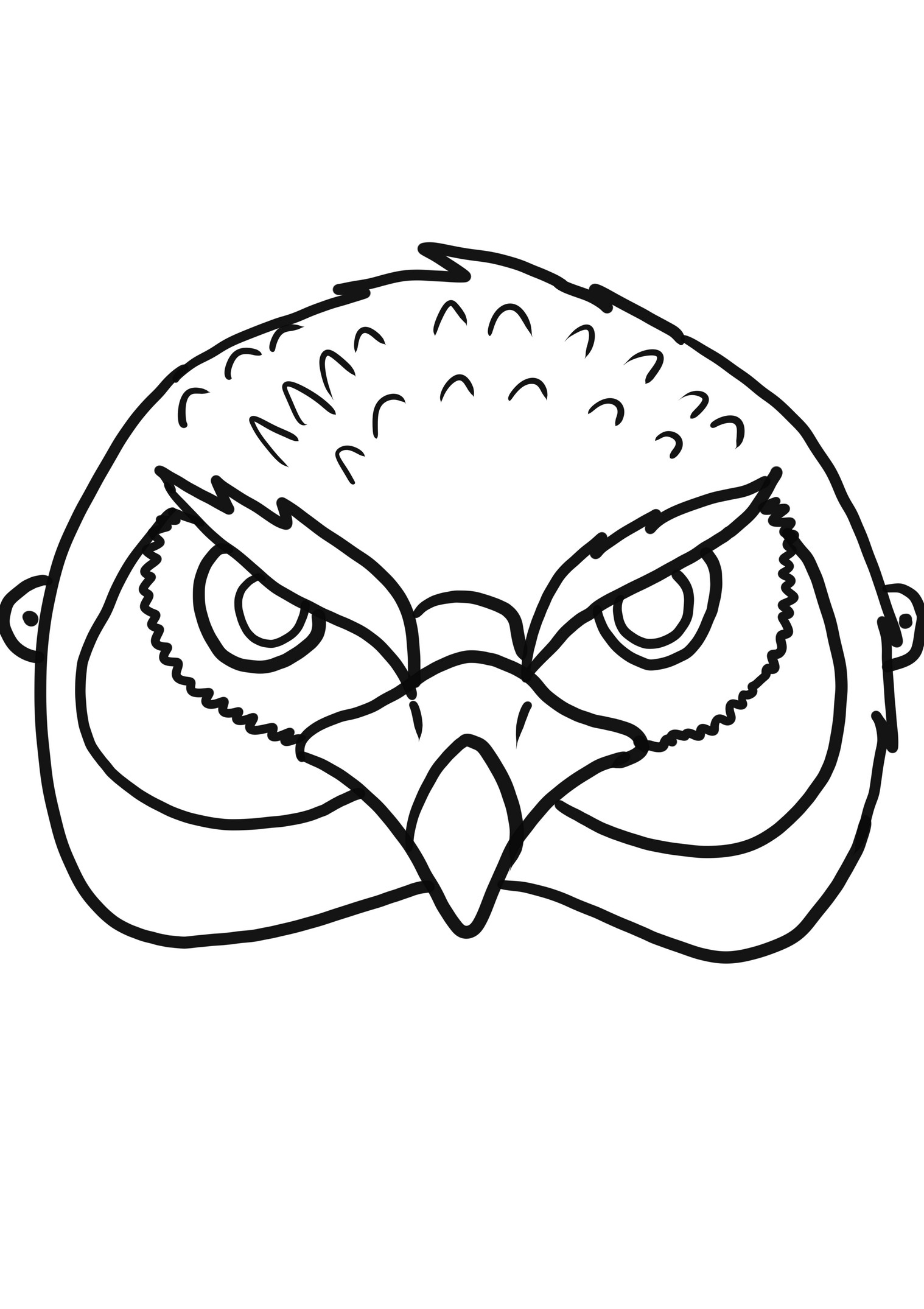 Hawk Mask kleurplaat om uit te knippen