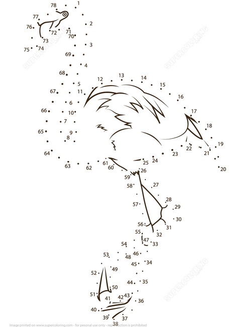 火烈鸟的彩页将数字点连接起来