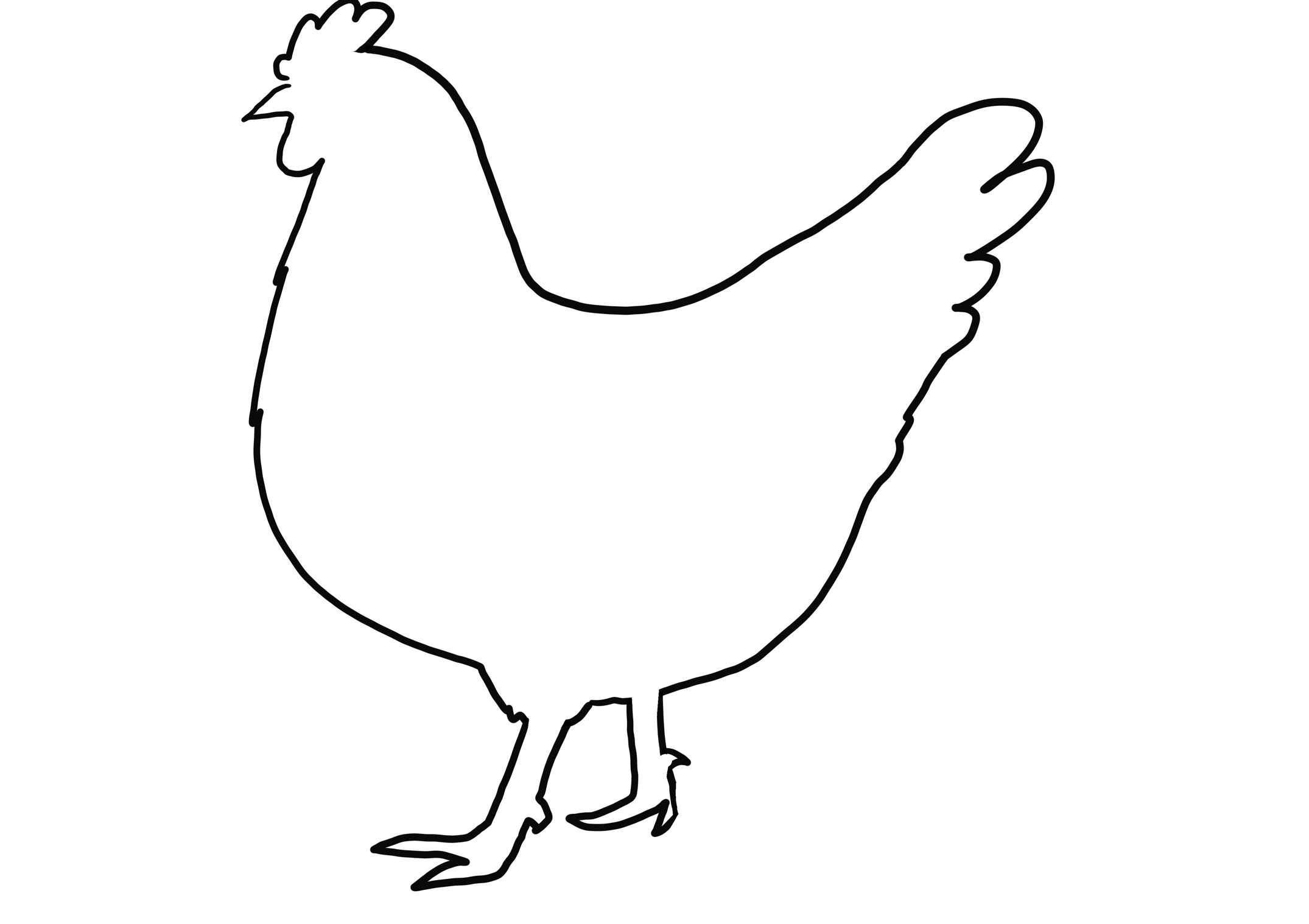 صفحة التلوين صورة ظلية الدجاجة