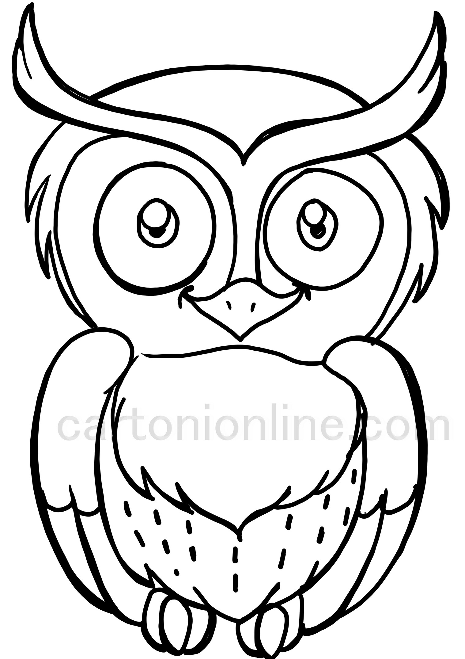 Cartoon style owl coloring page
