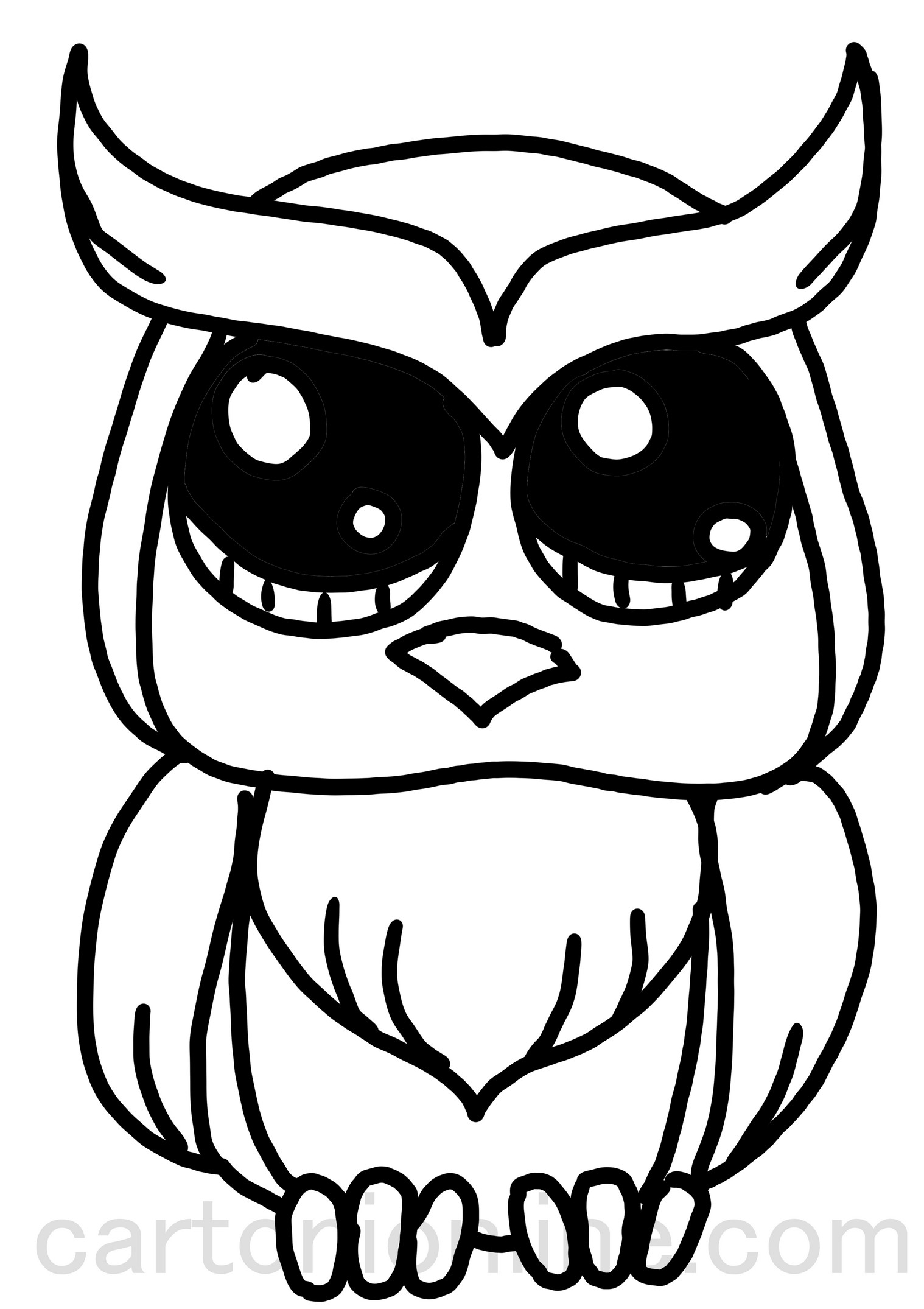 Pagina de colorat realistă Owl