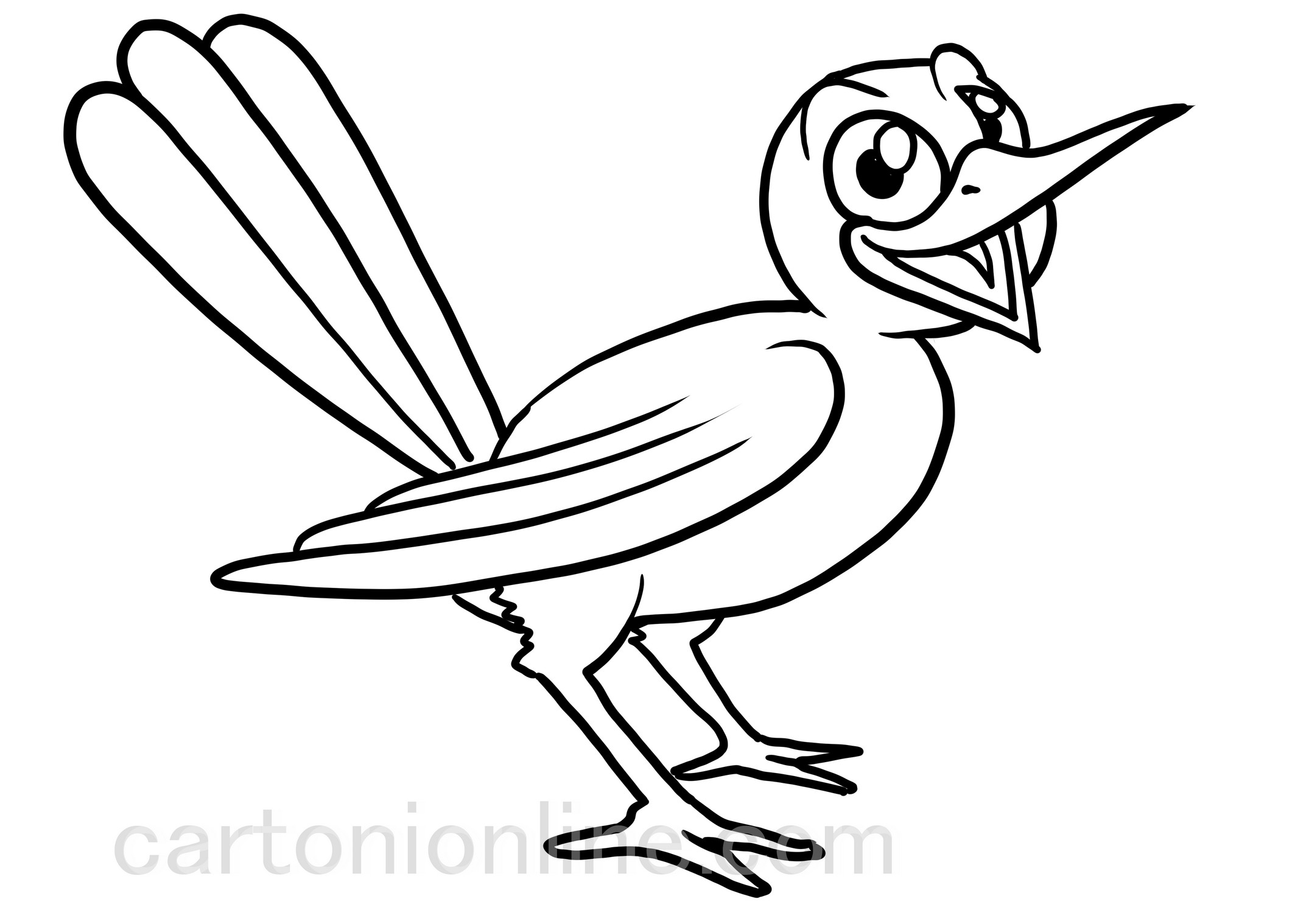 Blackbird målarbok tecknad stil